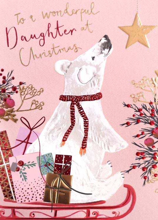 Polar Bear Daughter Christmas Card