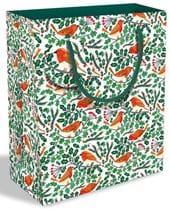 Robins & Holly Medium Christmas Gift Bag