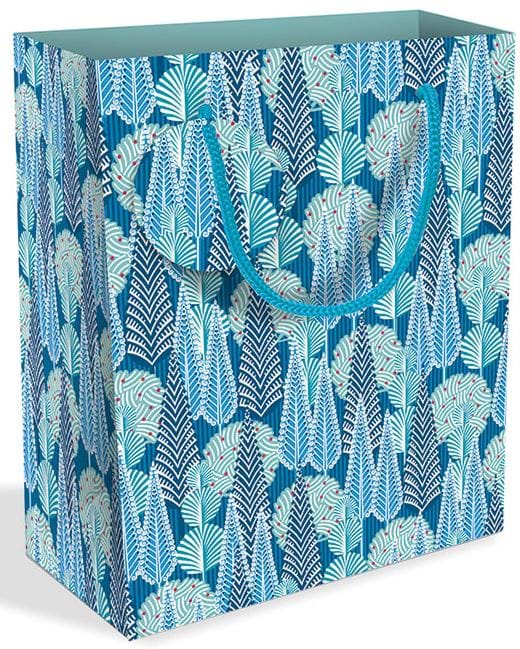 Blue Trees Medium Christmas Gift Bag