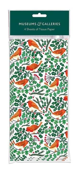 Robins & Holly Christmas Tissue Paper