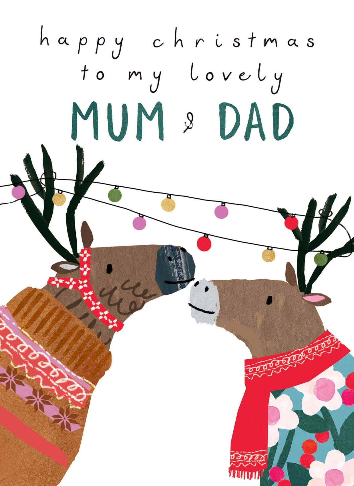 Reindeer Mum & Dad Christmas Card