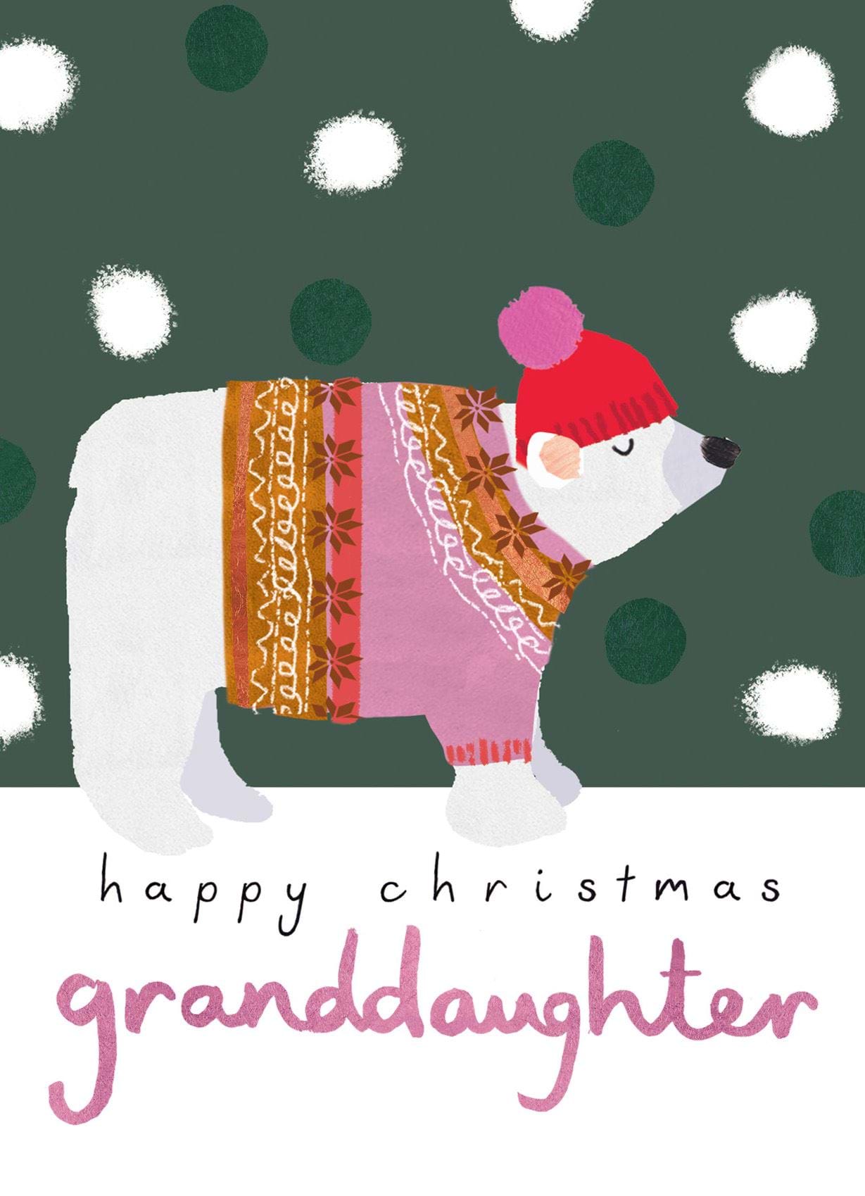 Polar Bear Granddaughter Christmas Card