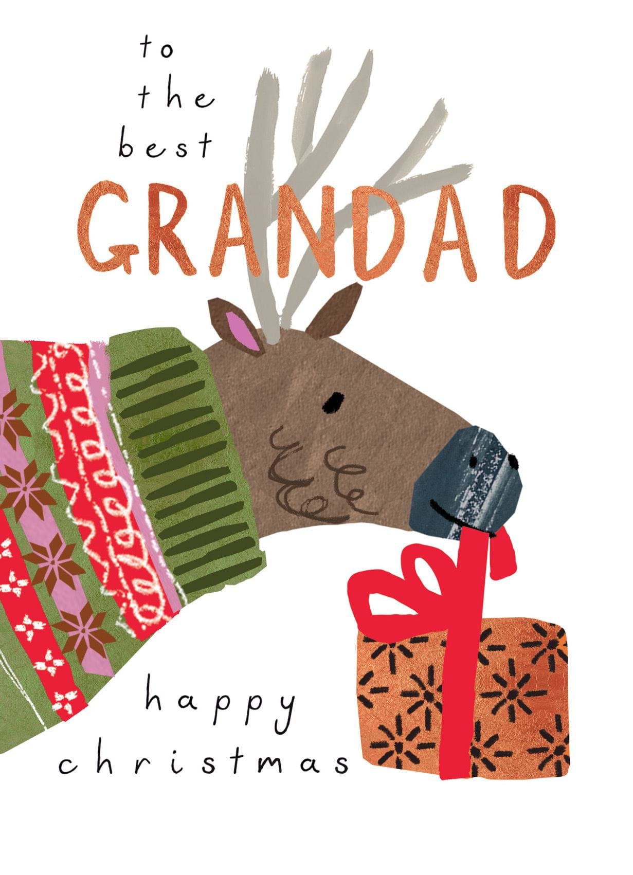 Reindeer Grandad Christmas Card