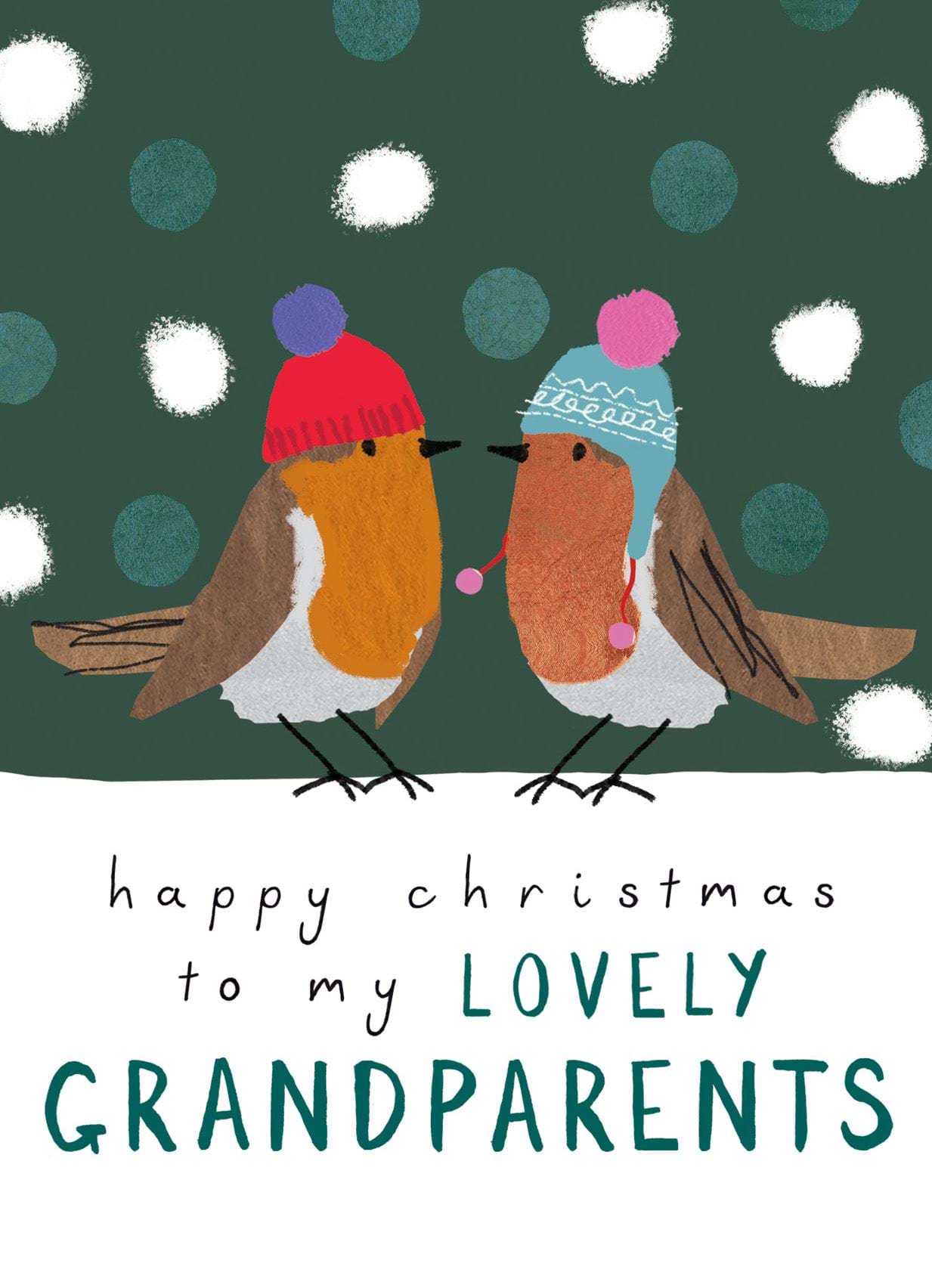 Lovely Robins Grandparents Christmas Card