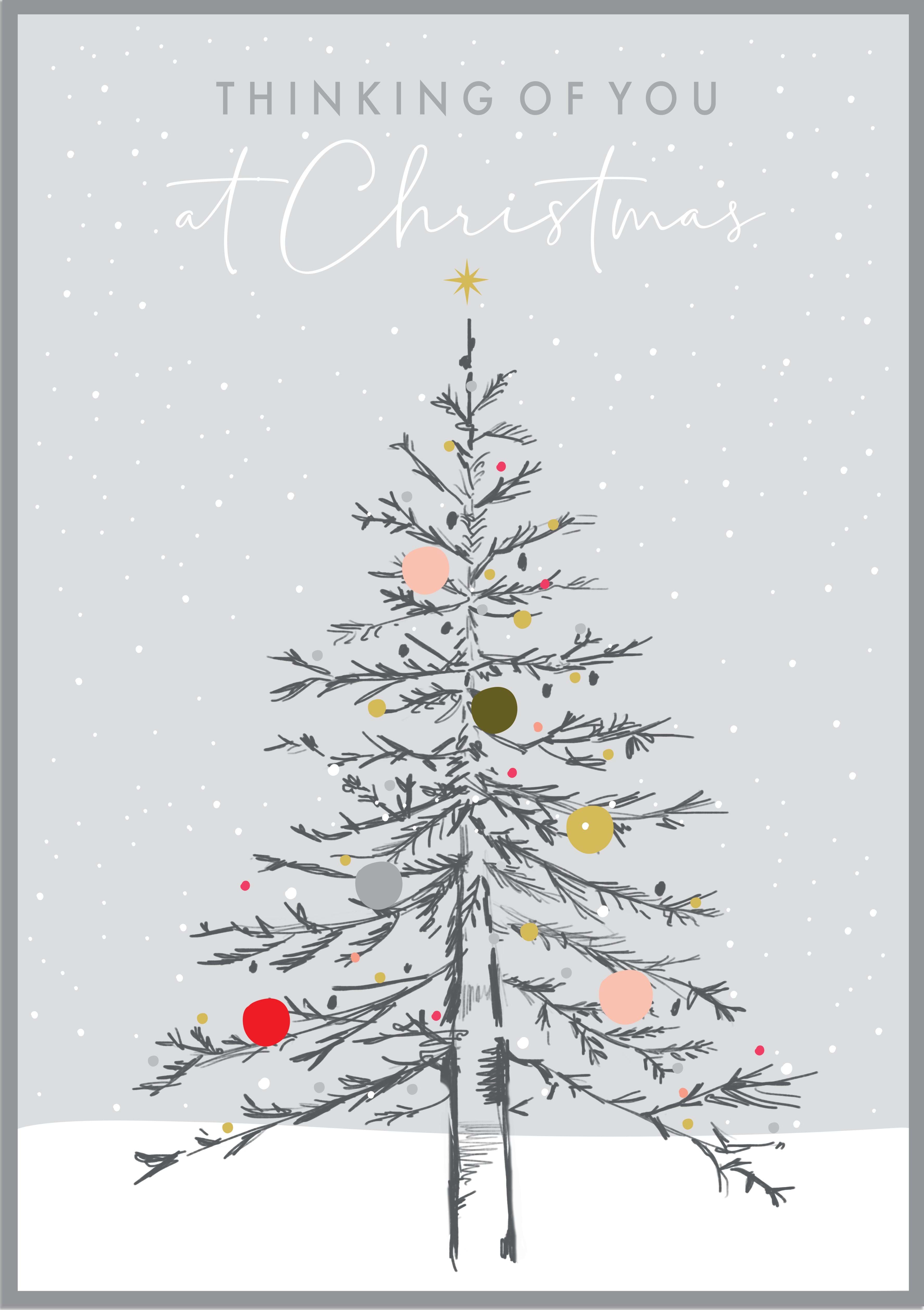 Snow Tree Thinking of You Christmas Card