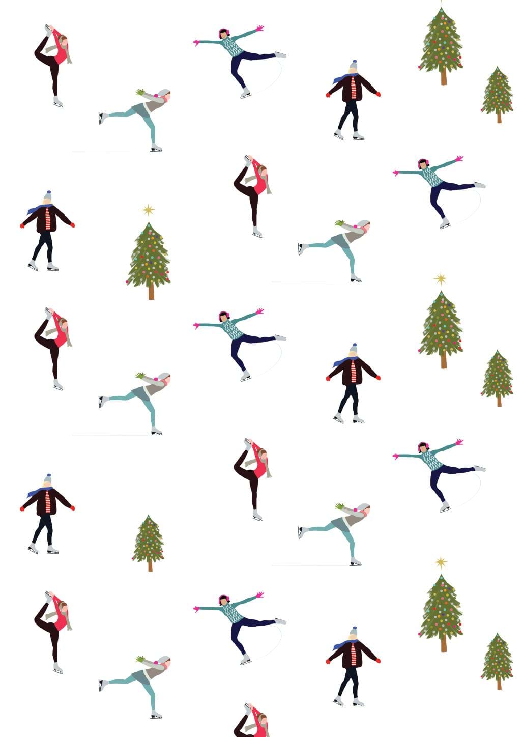 Ice Skating Wrapping Paper