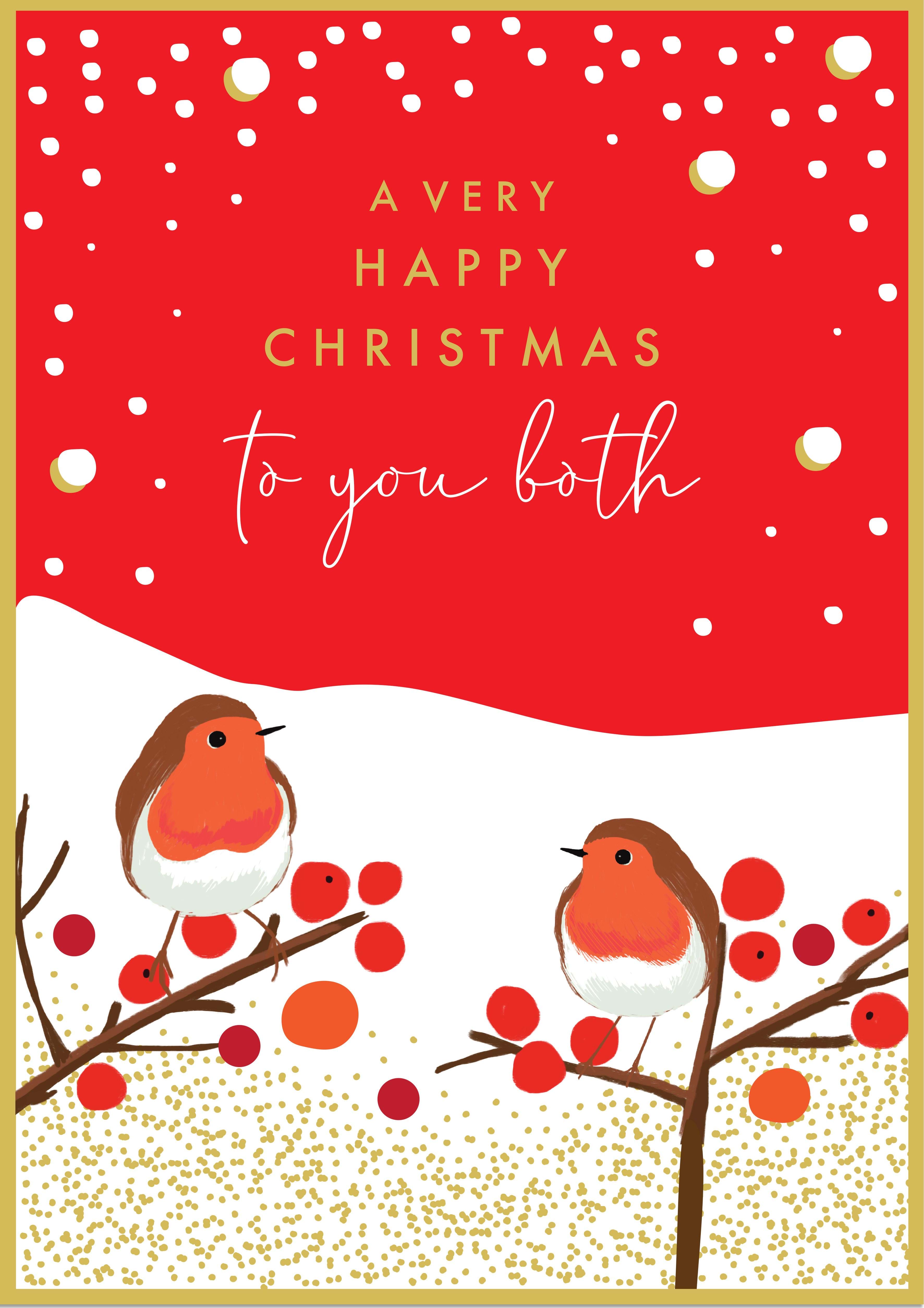 Robins Both of You Christmas Card