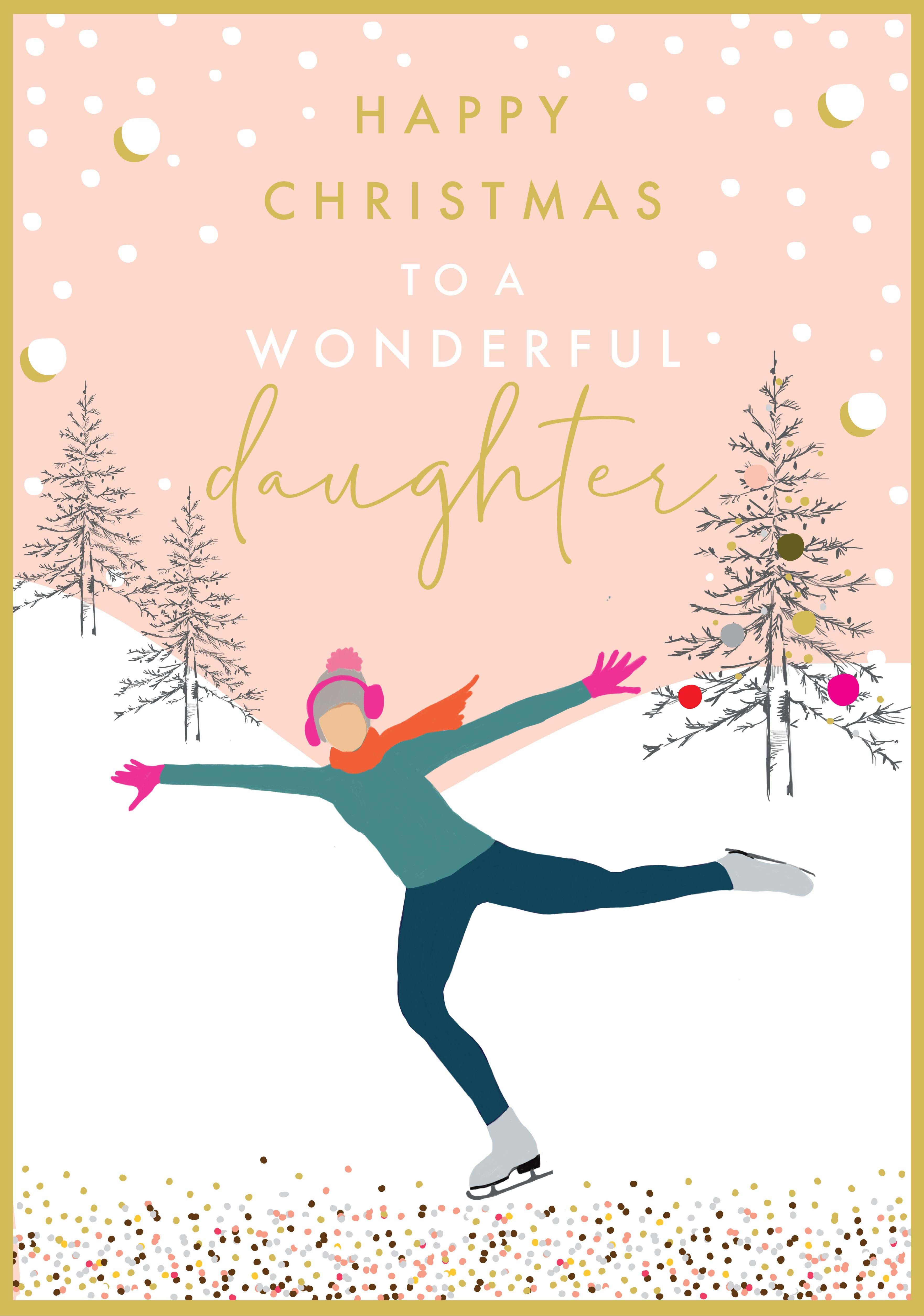 Ice Skating Daughter Christmas Card