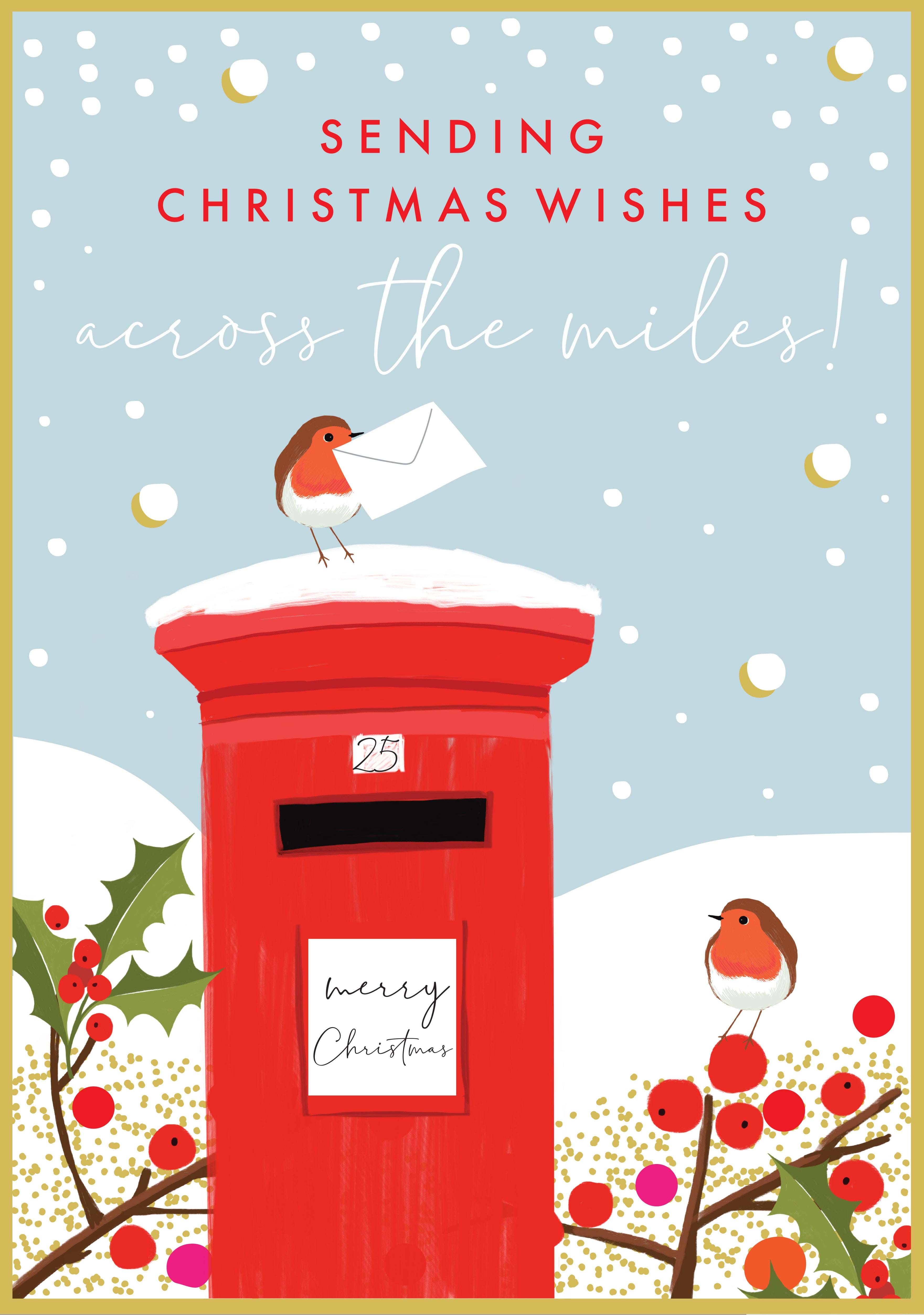 Post Box Across The Miles Christmas Card