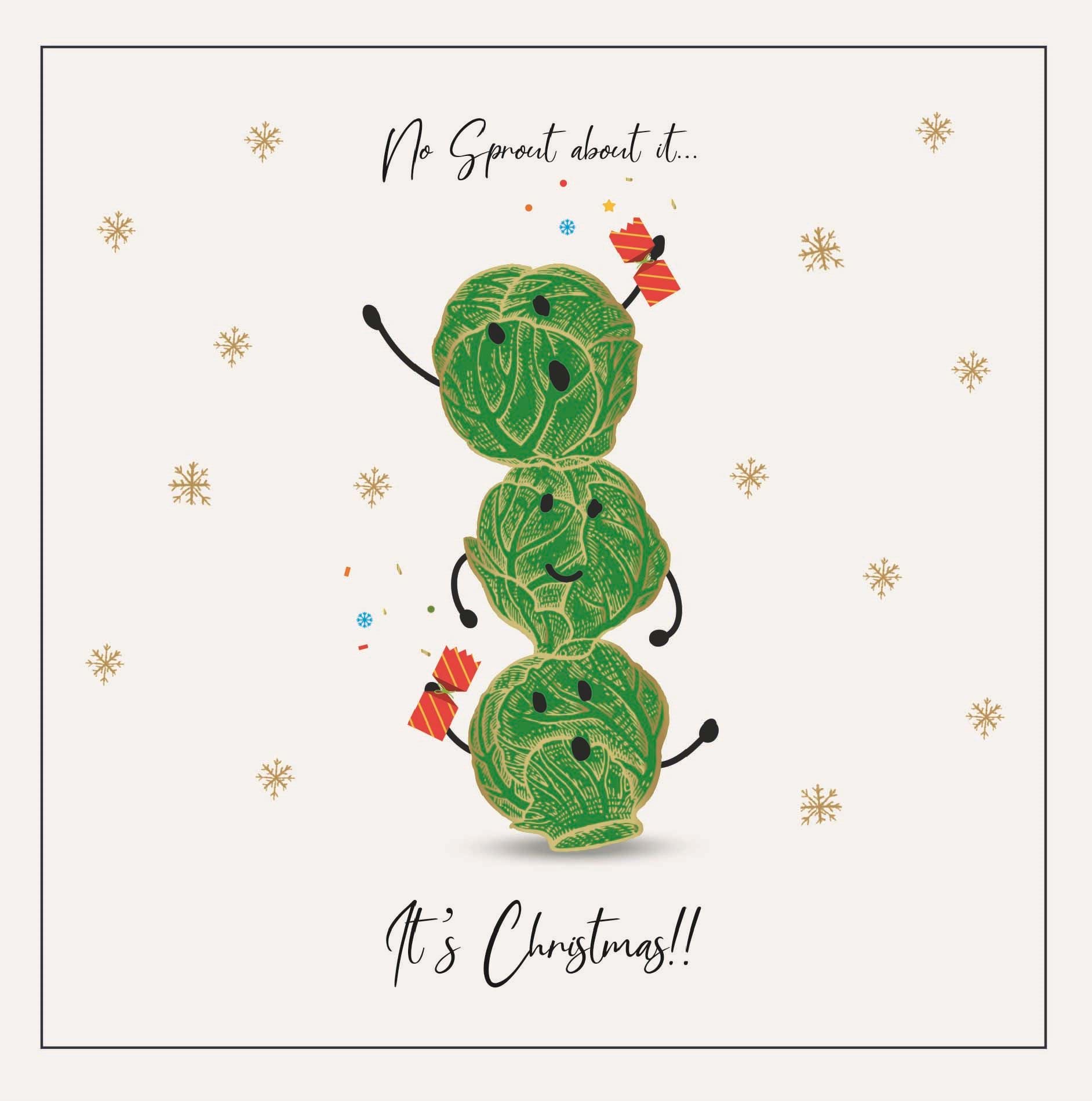 No Sprout about it Personalised Christmas Card