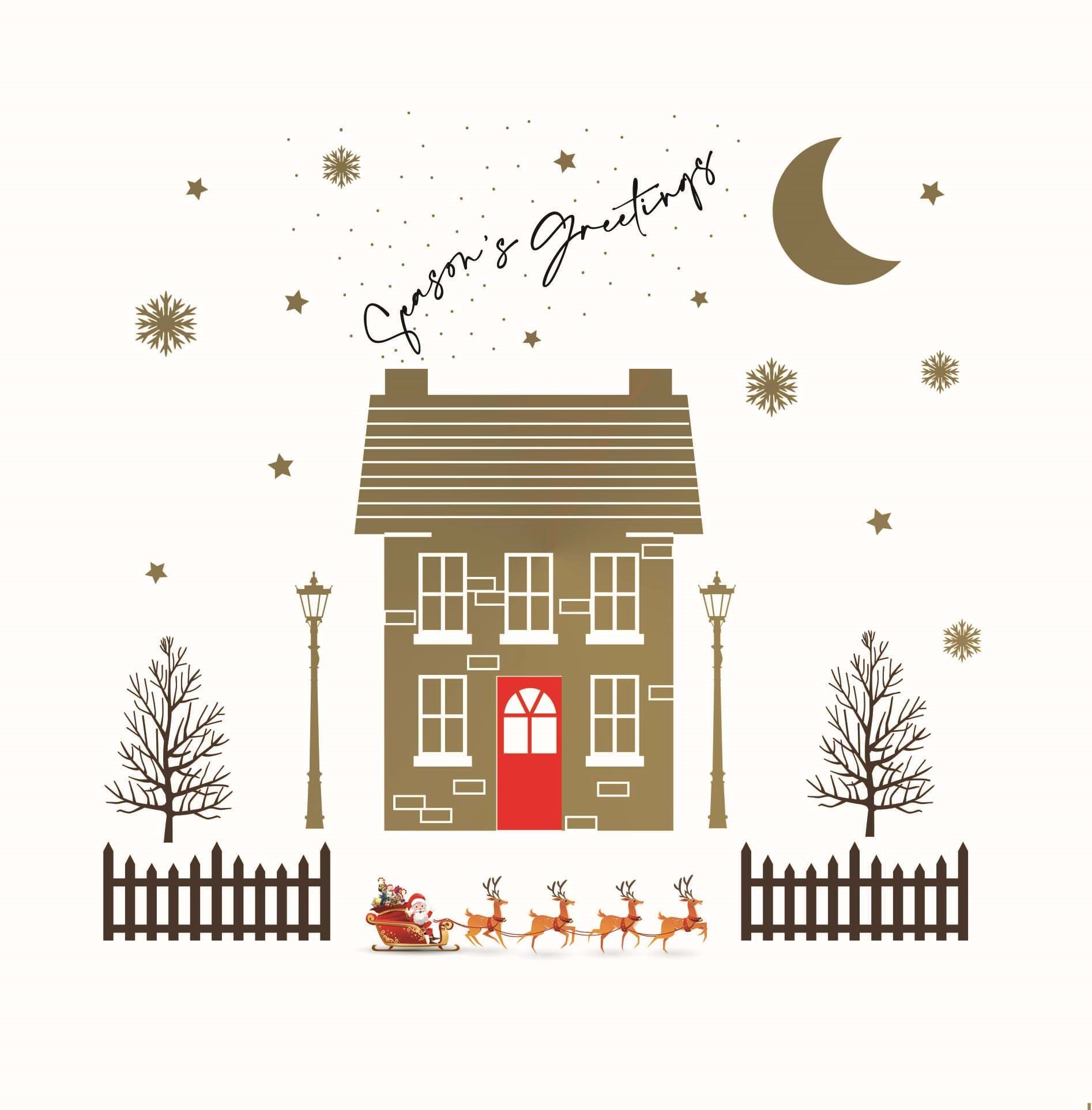 Christmas House Personalised Christmas Card