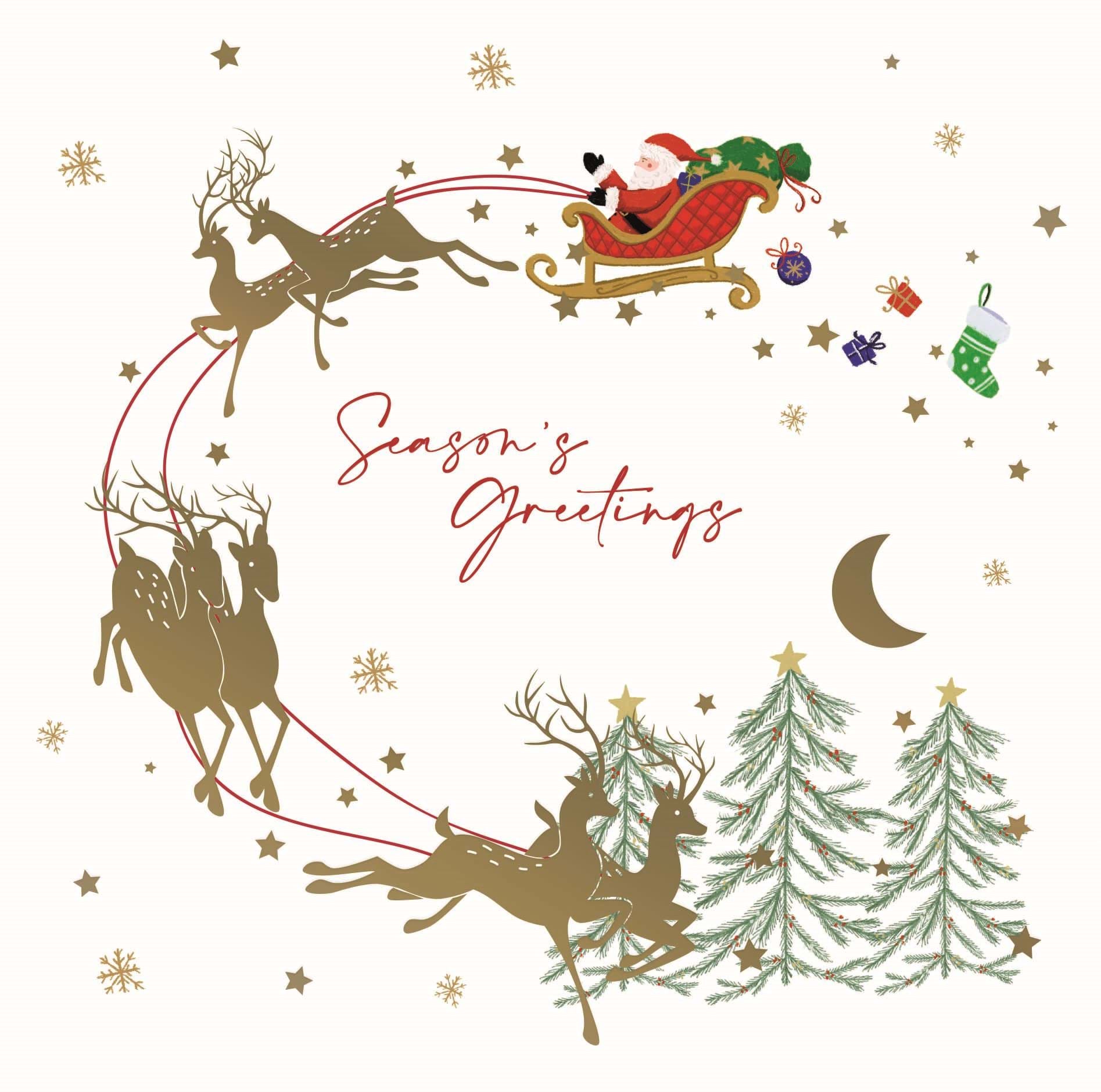 Soaring Through The Night Personalised Christmas Card