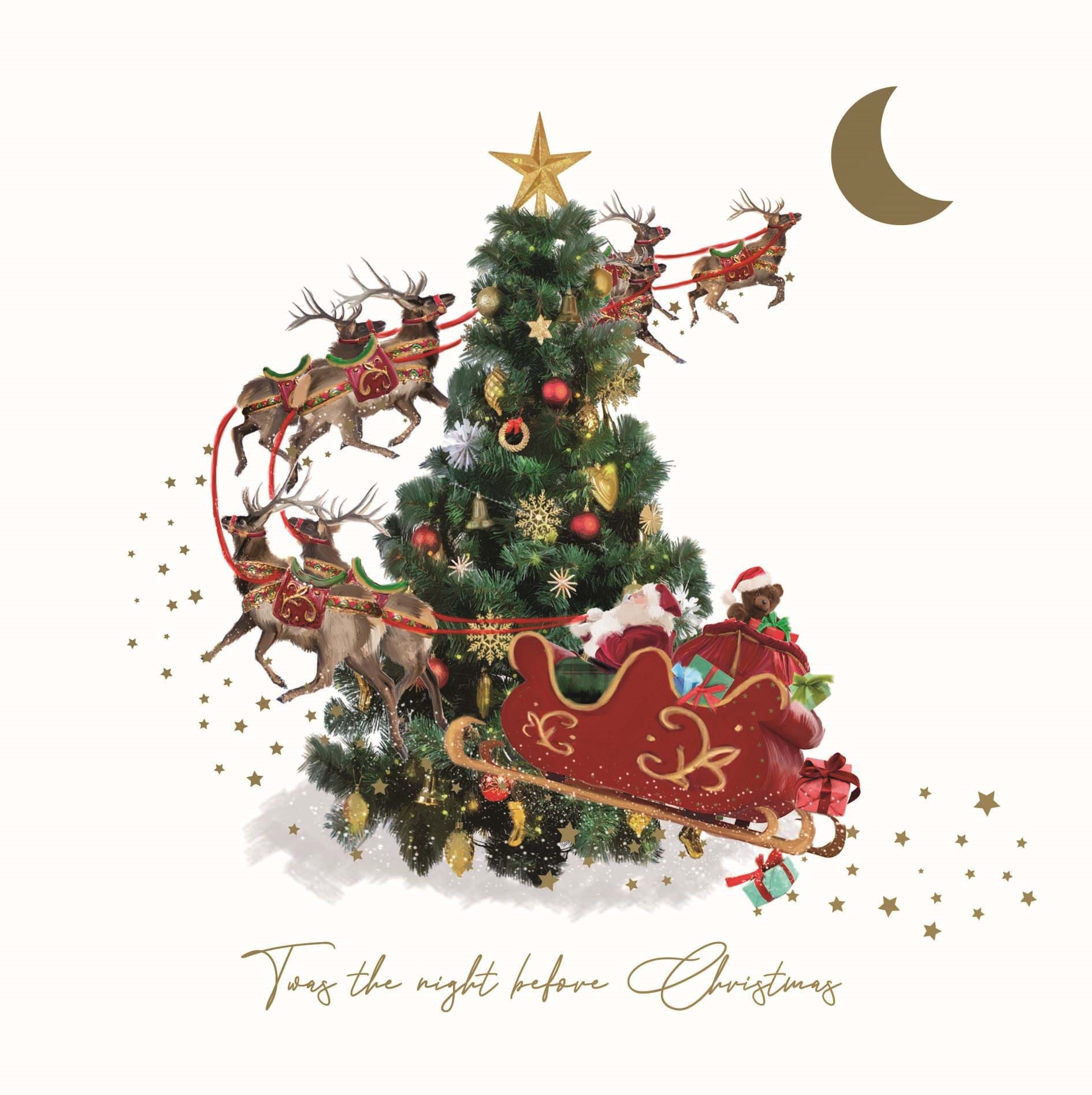 Flying Around the Tree Personalised Christmas Card