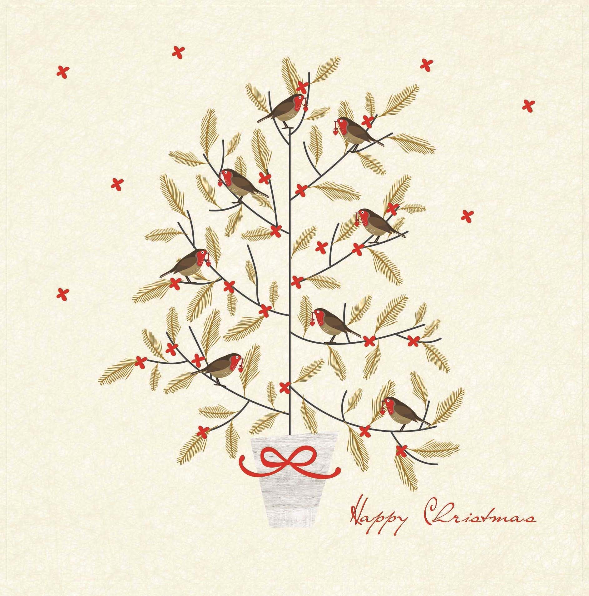 Spruce Tree Personalised Christmas Card