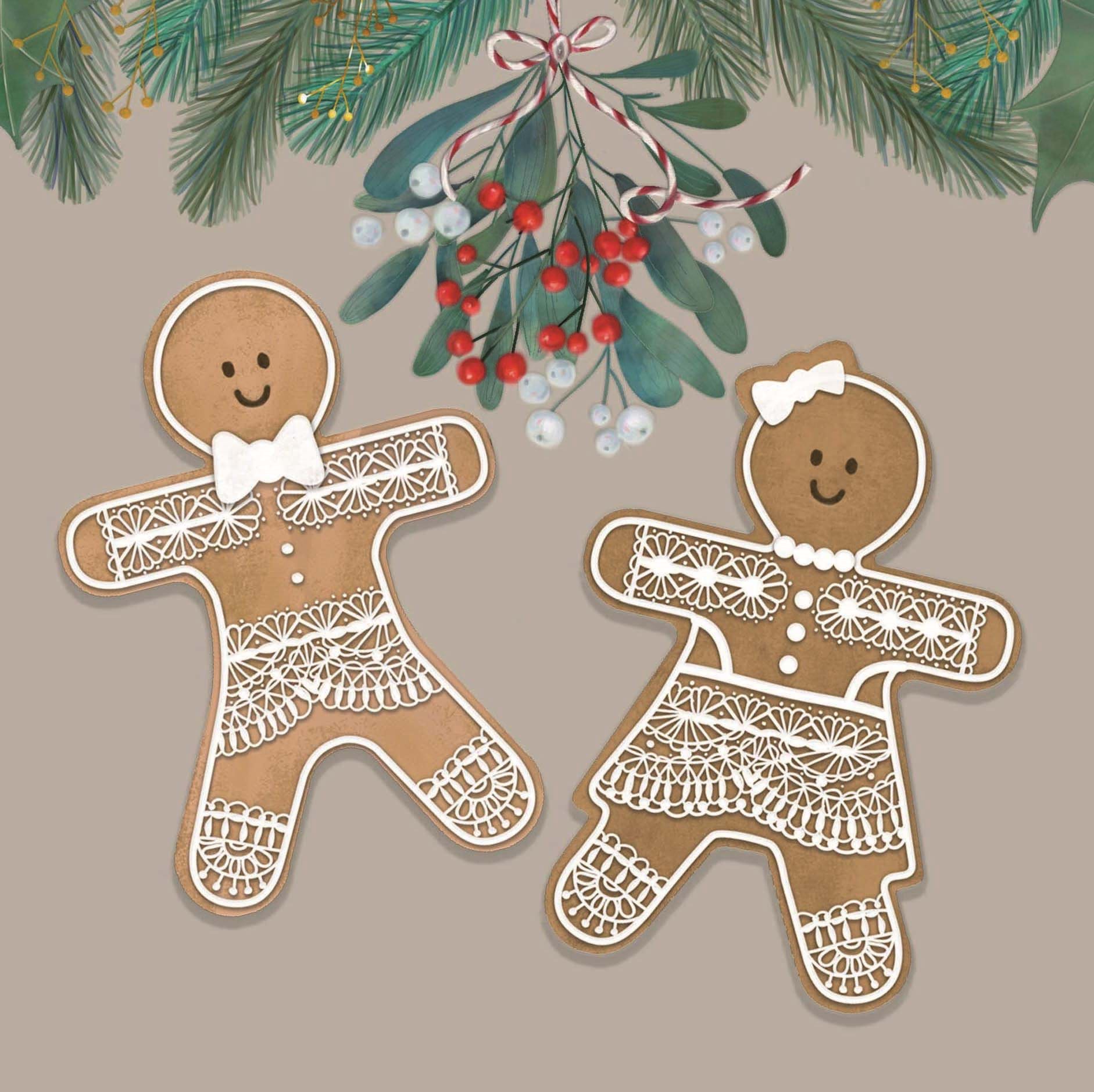 Gingerbread Couple Personalised Christmas Card