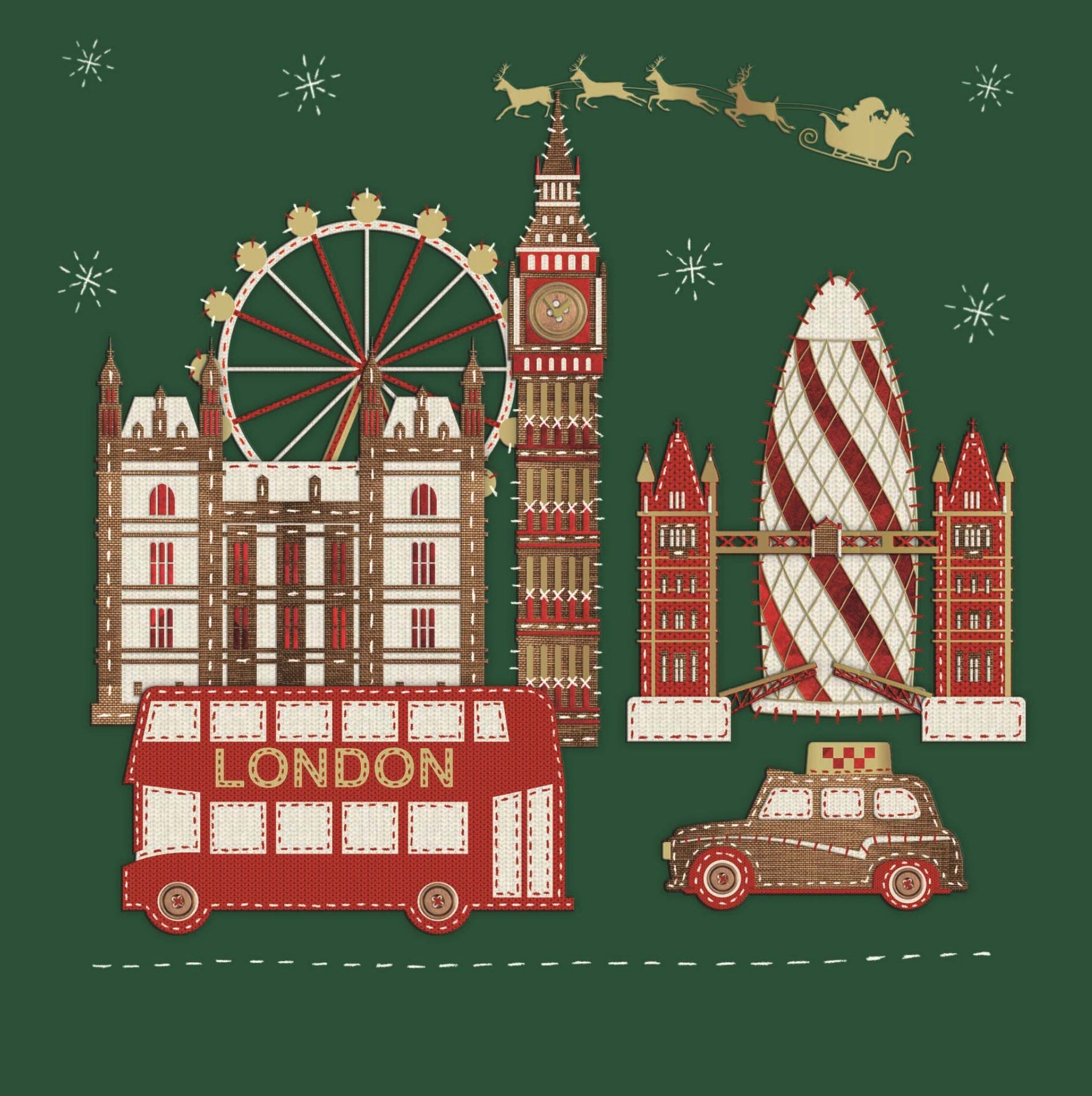 Contemporary London Personalised Christmas Card