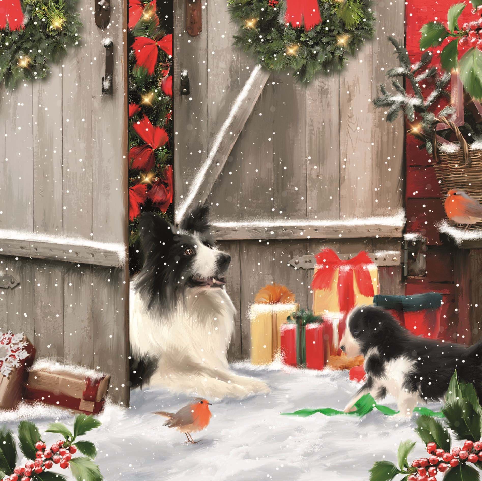 Farm Dogs Personalised Christmas Card