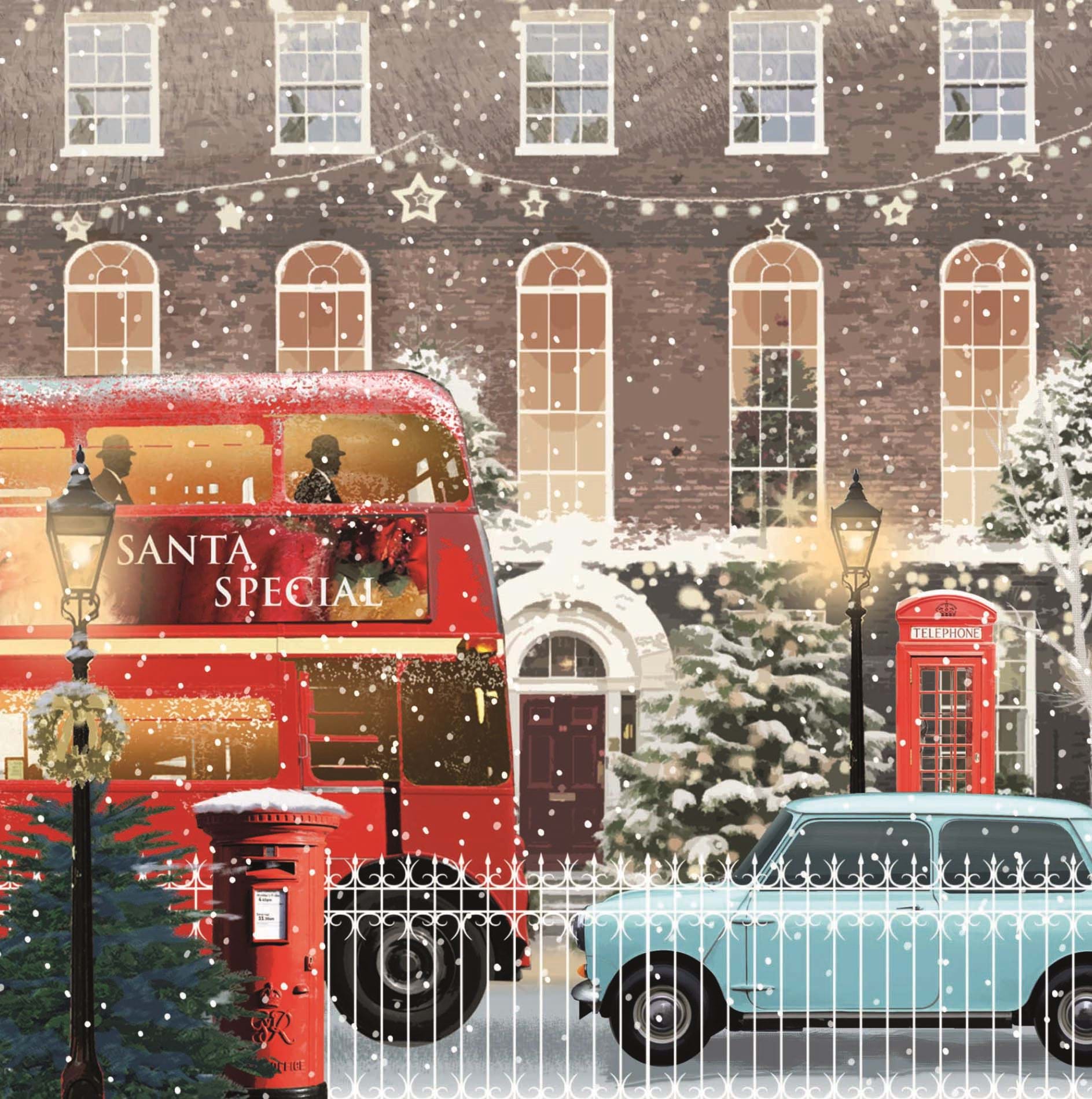 Festive Mini Cooper Personalised Christmas Card