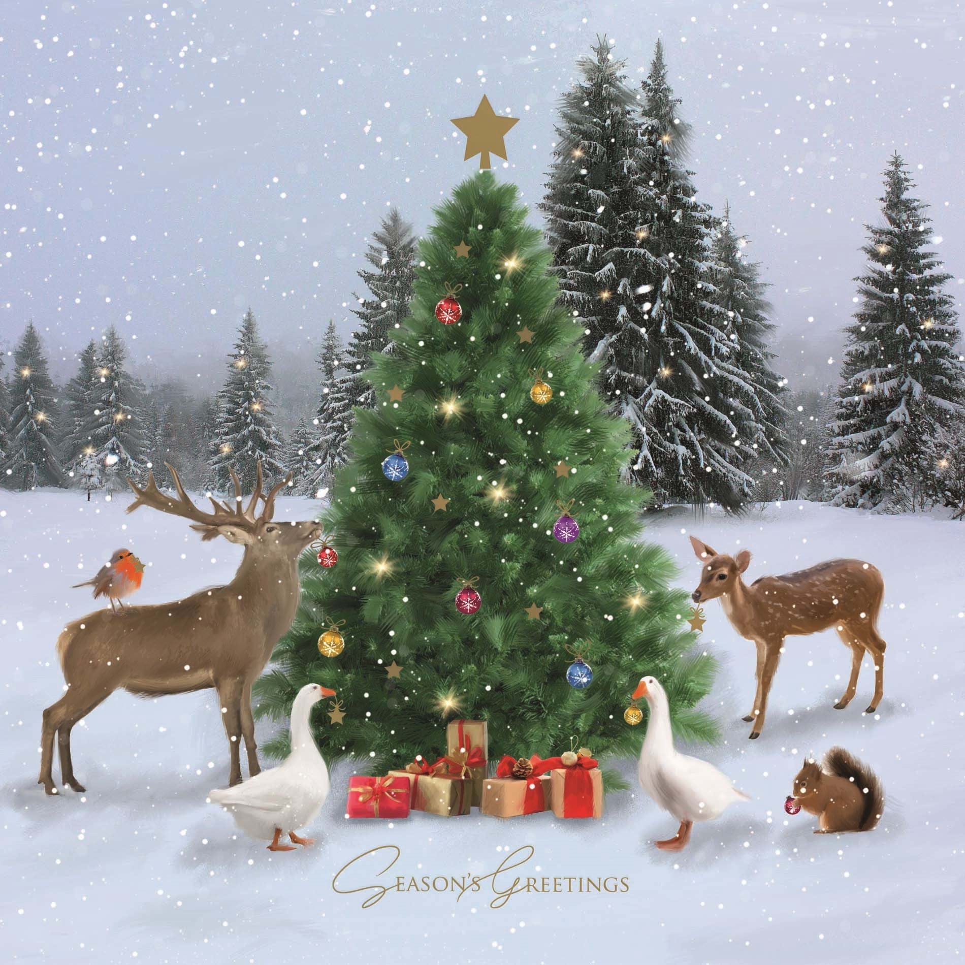 Forest Animals Personalised Christmas Card