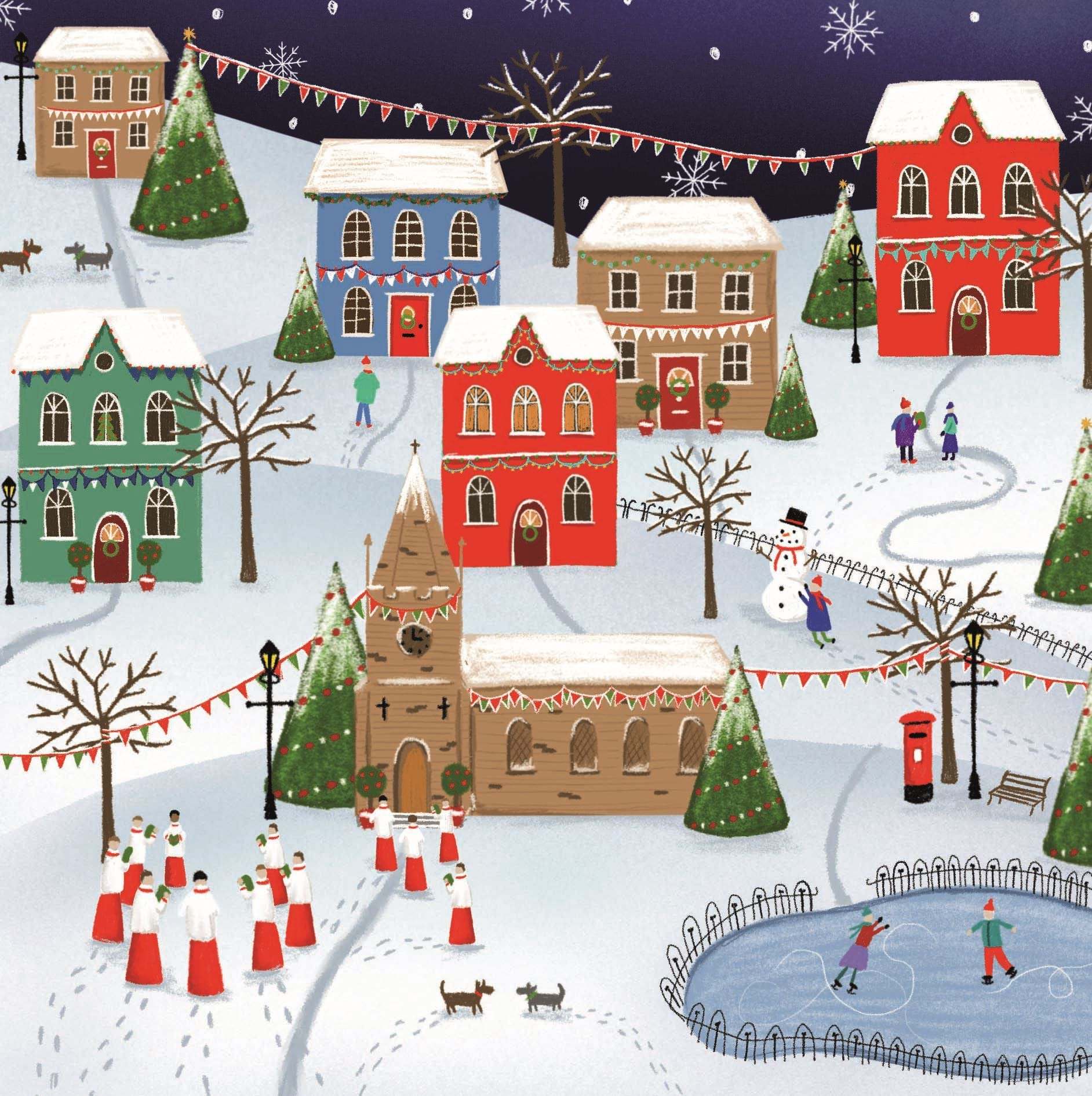 Village Church Personalised Christmas Card