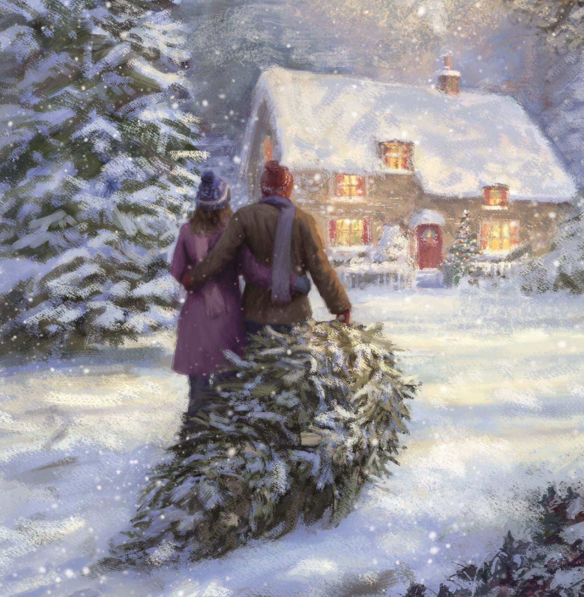 Couple Walk Personalised Christmas Card