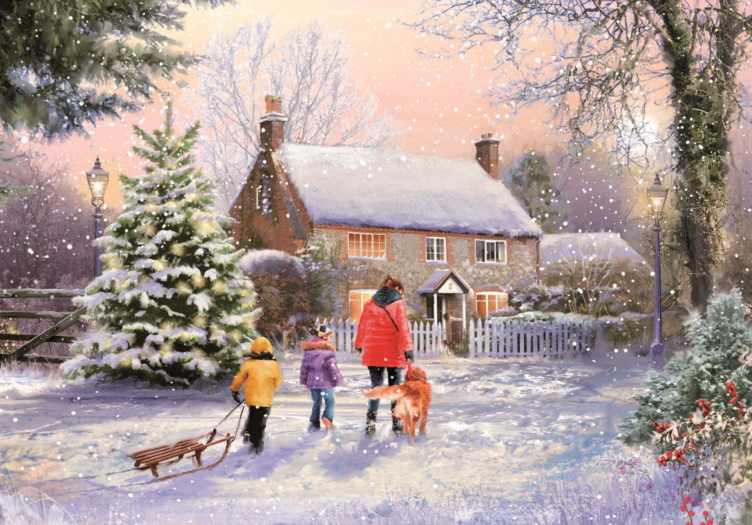 Christmas Walk Personalised Christmas Card