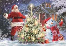 Santa and Snowman - Personalised Christmas Card
