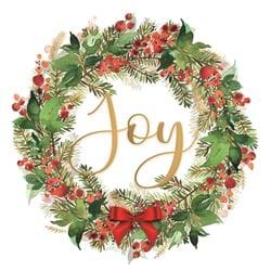 Joyous Wreath Personalsied Christmas Card