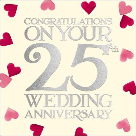 Hearts 25th Anniversary Card