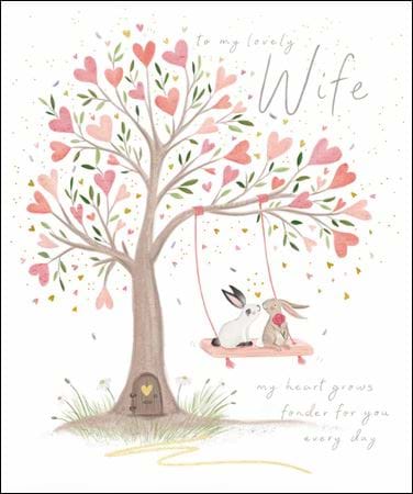 Love Bunnies Wife Birthday Card