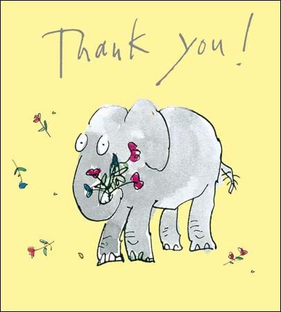 Elephant Thank you Card Pack (8)