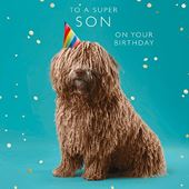 Party Dog Son Birthday Card