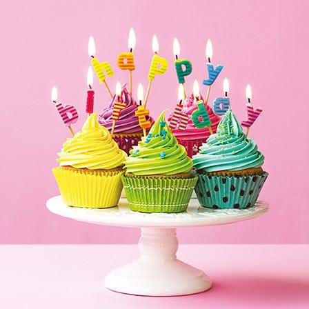 Vibrant Cupcakes Birthday Card