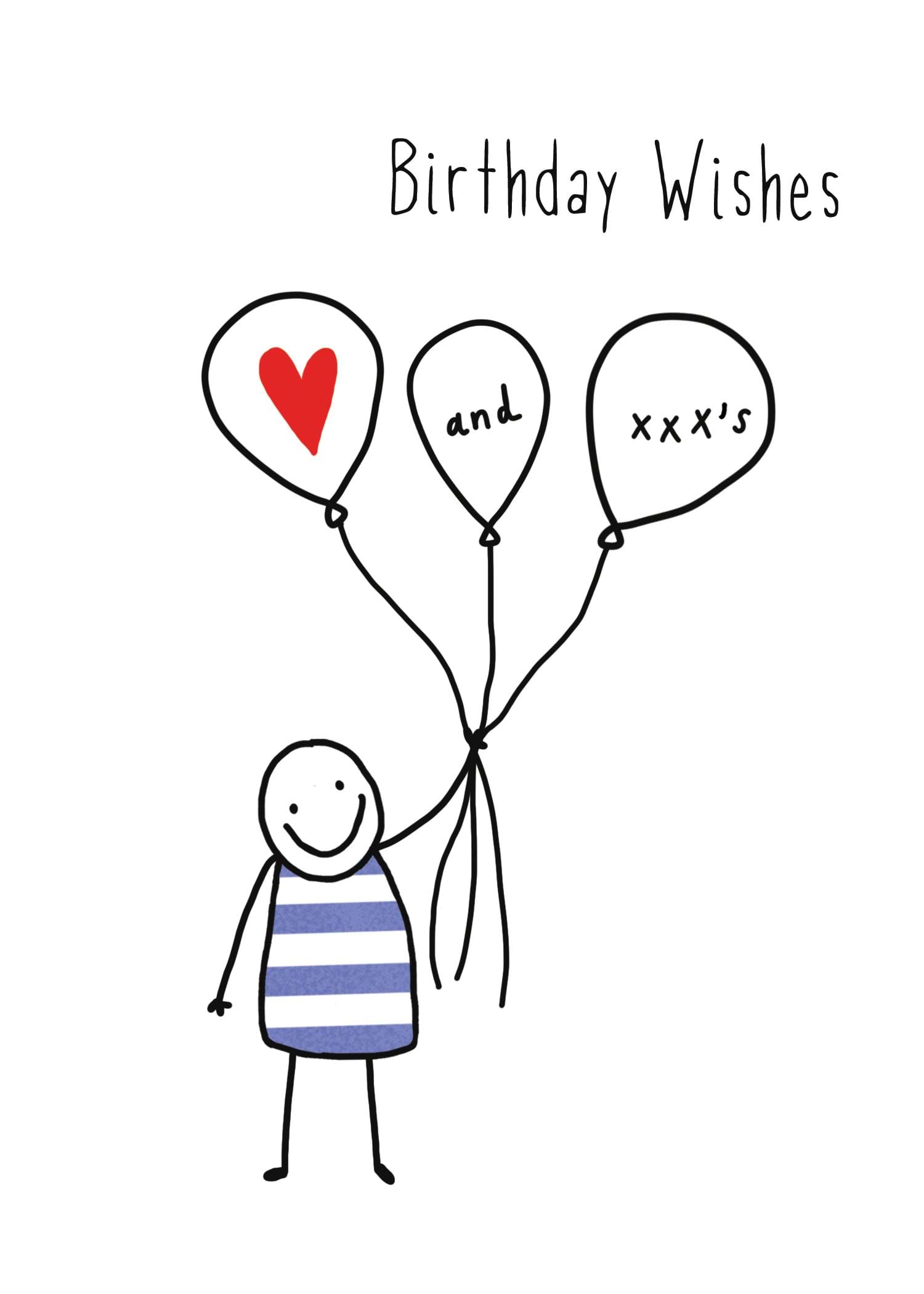 Love and Kisses Birthday Card