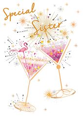 Cocktails Sister Birthday Card
