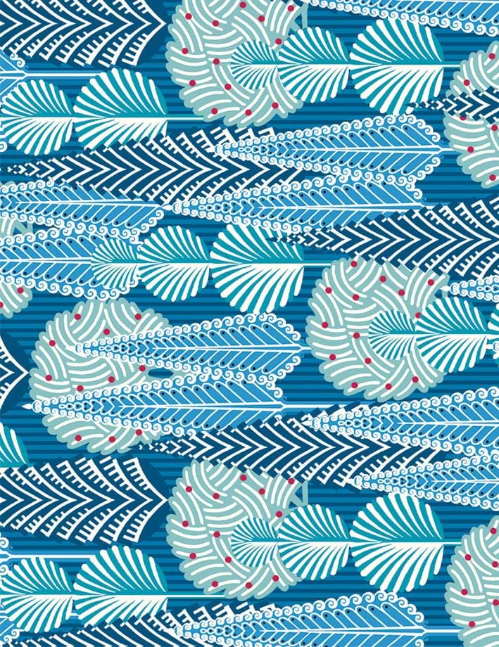 Blue Trees Christmas Wrapping Paper