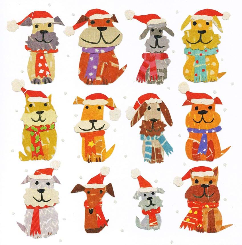 Dogs in a Row Christmas Card
