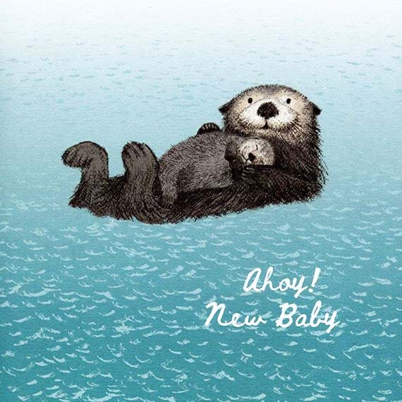 Sea Otter New Baby Card