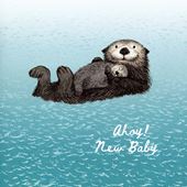 Sea Otter New Baby Card