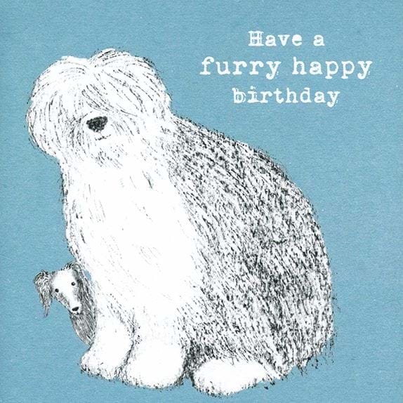 Furry Dog Birthday Card