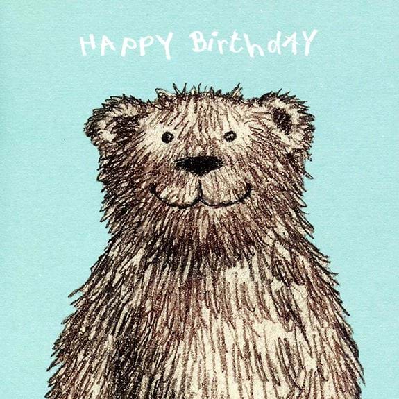 Fuzzy Bear Birthday Card