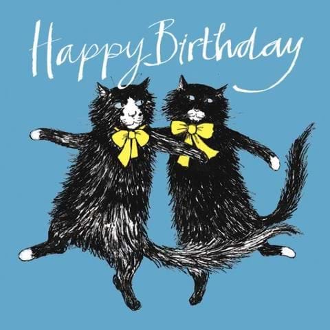 Dancing Cats Birthday Card