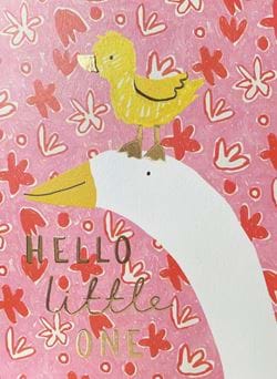 Little Goose Pink New Baby Card
