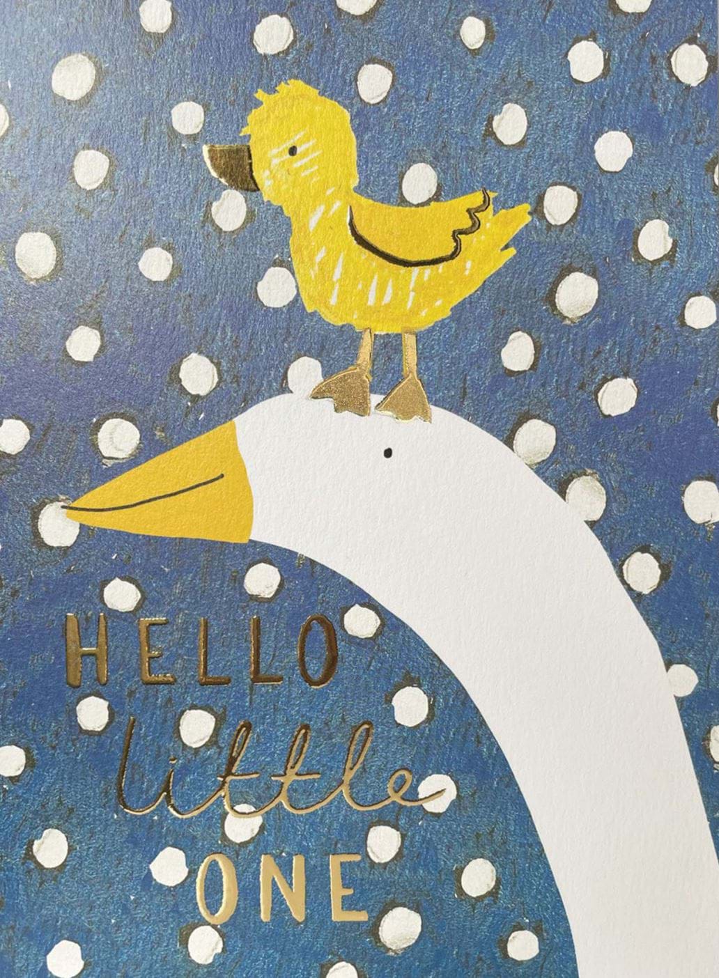 Little Goose Blue New Baby Card