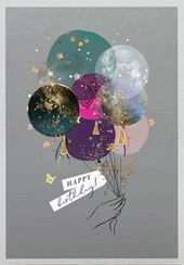 Glitter Balloons Birthday Card