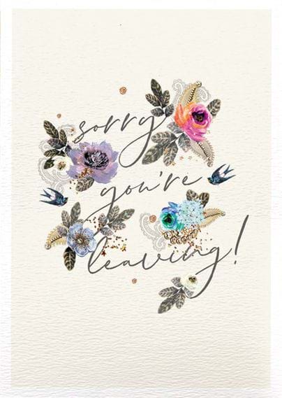 Flowers and Birds Leaving Card