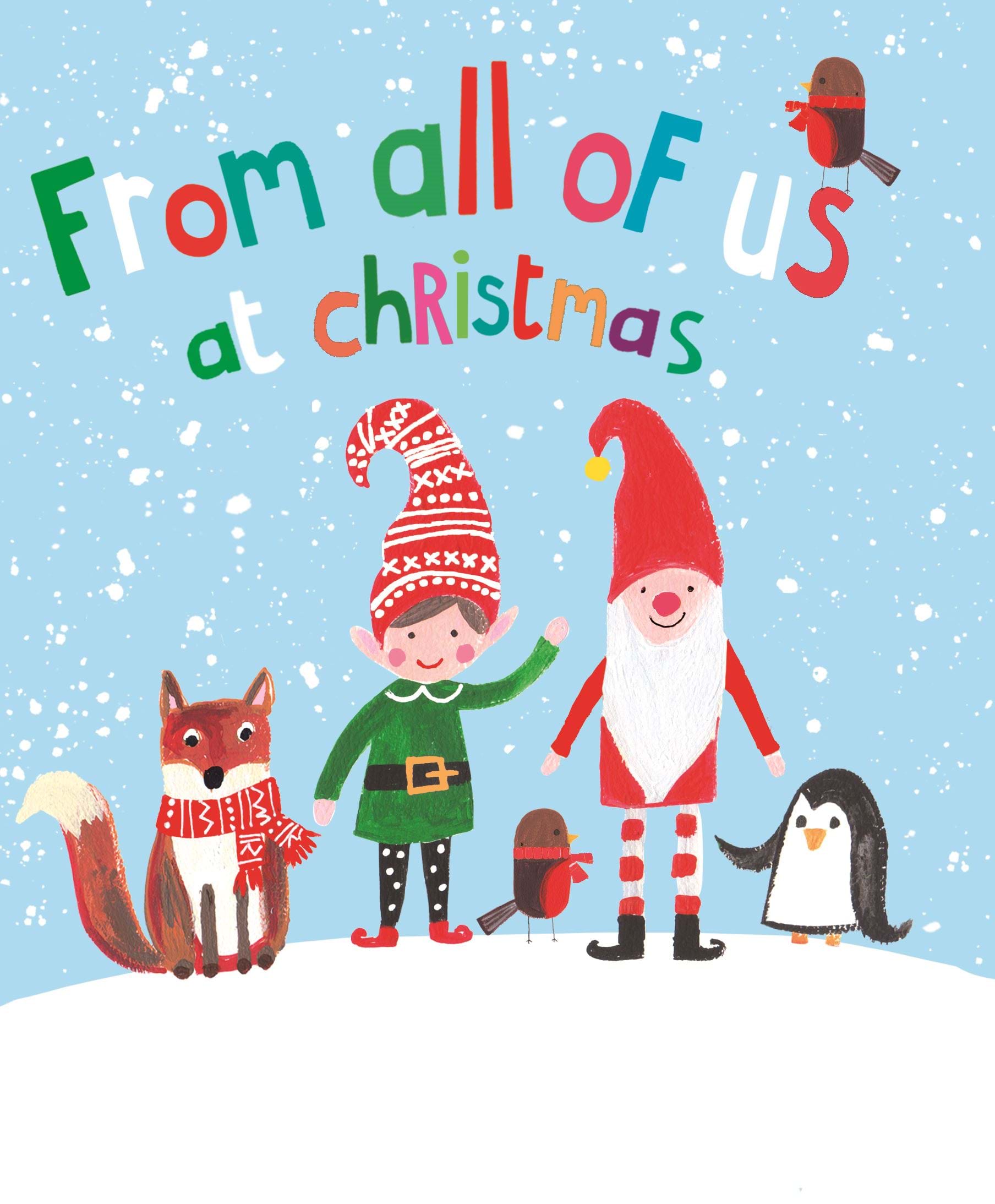 Festive Family From All Of Us Christmas Card