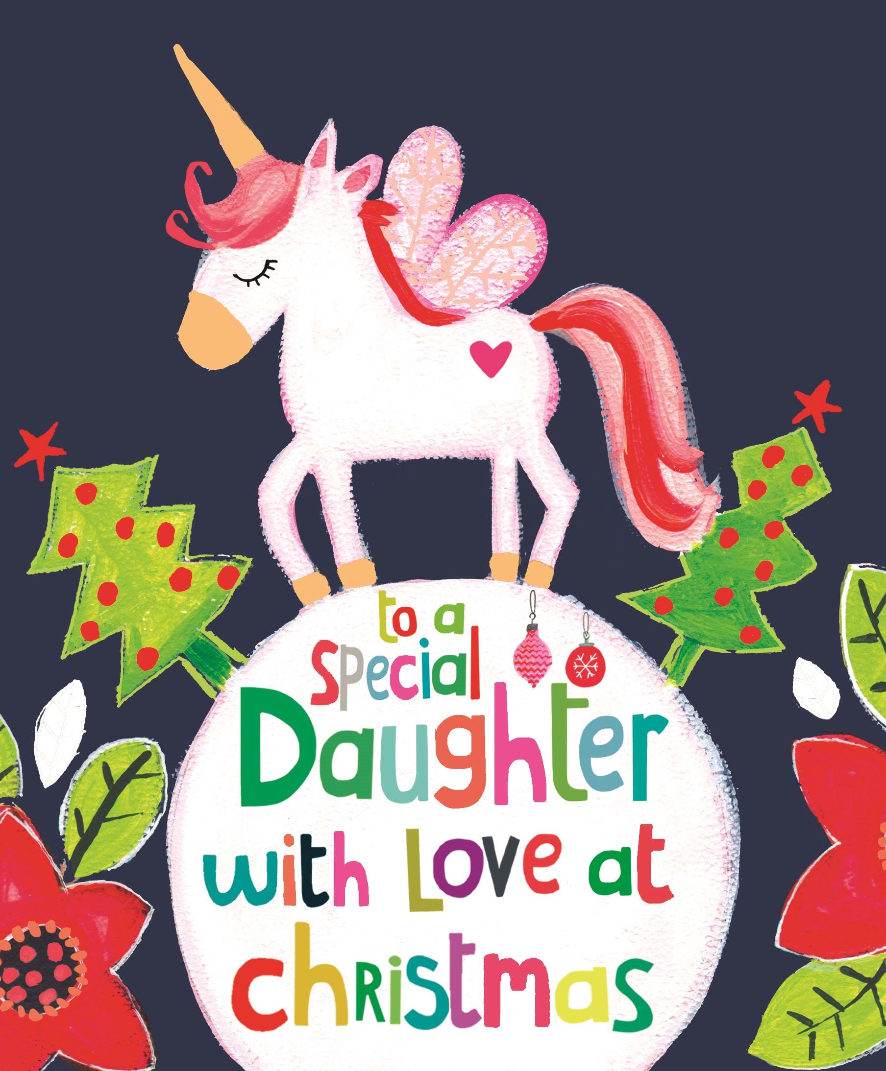 Unicorn Daughter Christmas Card