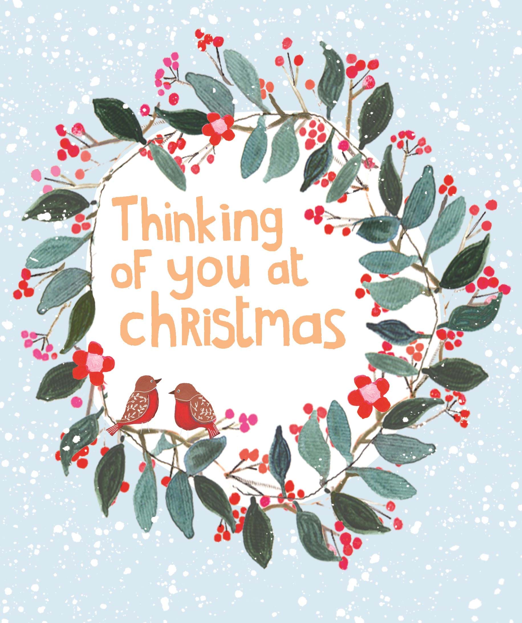 Wreath Thinking of You Christmas Card