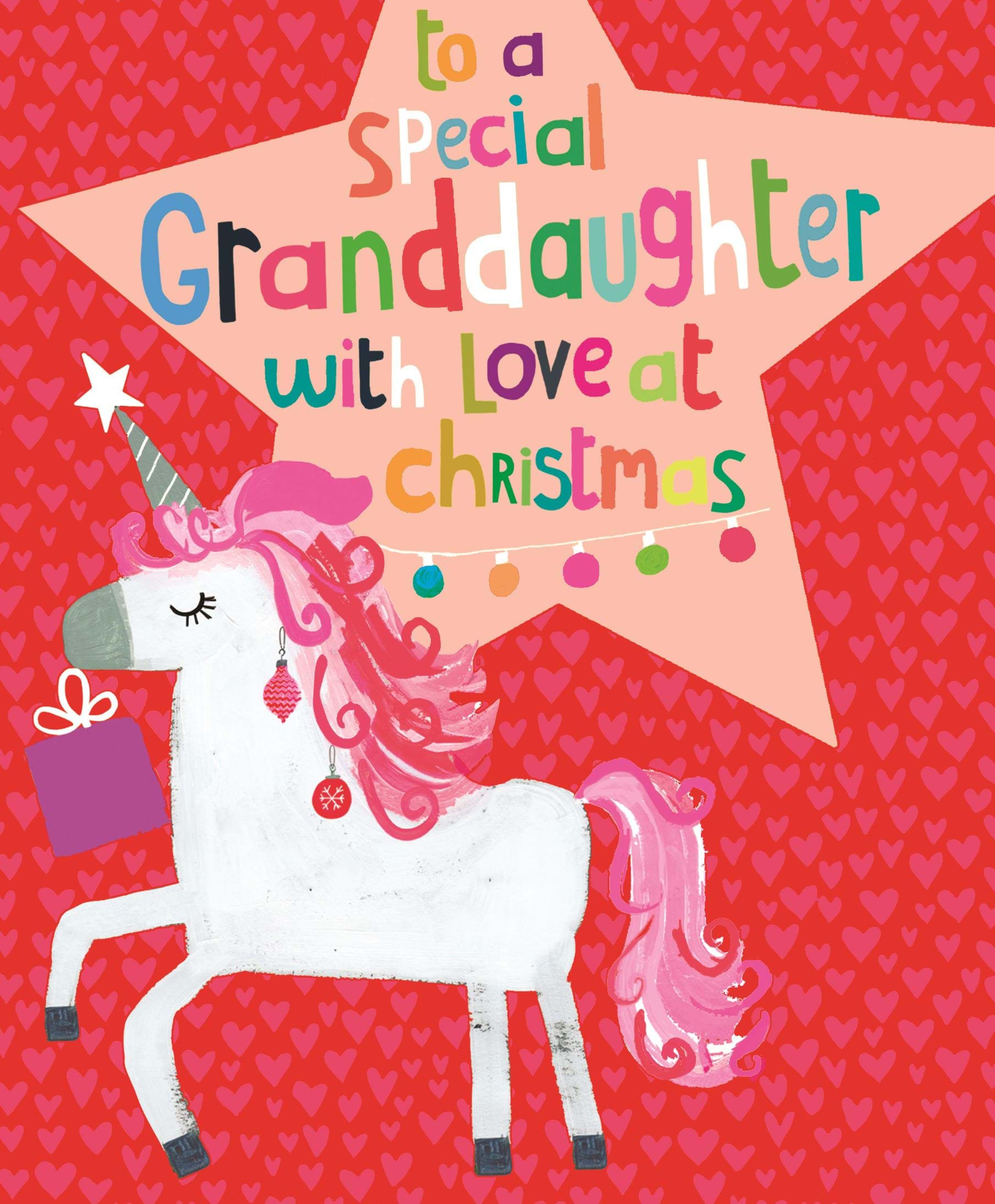Unicorn Granddaughter Christmas Card